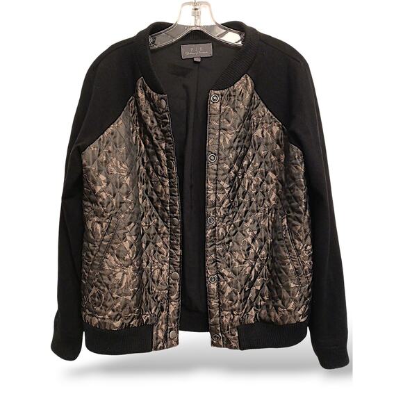 PJK Patterson J Kincaid Calabash Bomber Quilted Varsity Jacket Sz M Black $298 - Picture 4 of 16